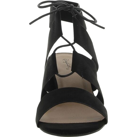 Qupid Womens Jaden Black Faux Suede Ankle Strap Dressy Heels Shoes NWT - Picture 3 of 3